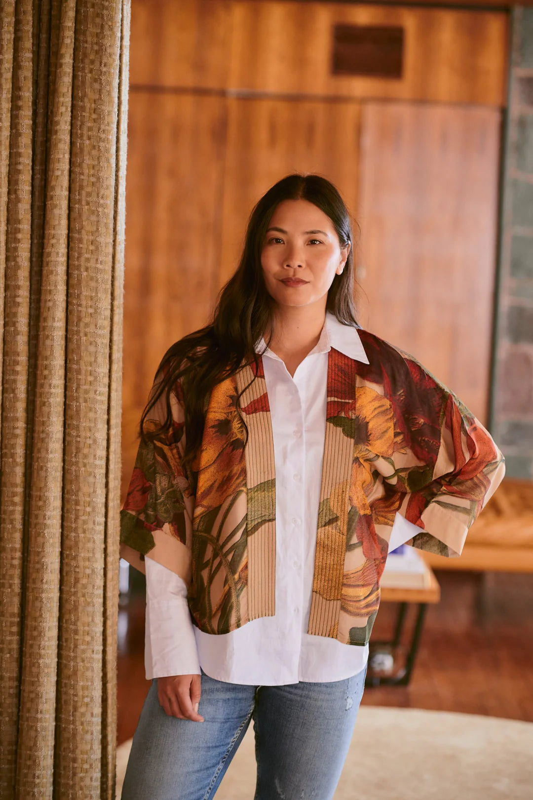 One Hundred Stars Nasturtium Fawn Kimono