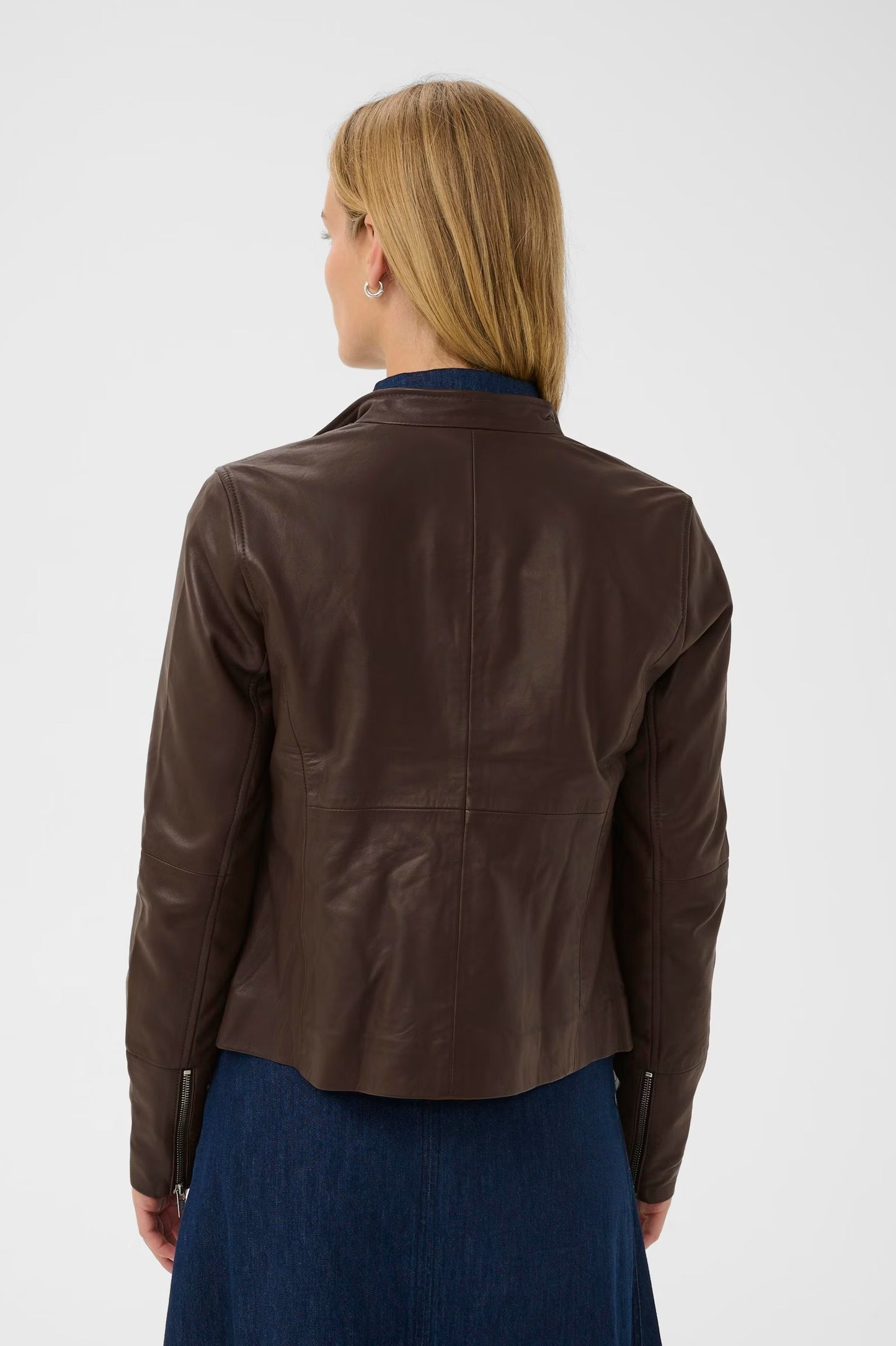 Part Two Frances Leather Jacket -Mole