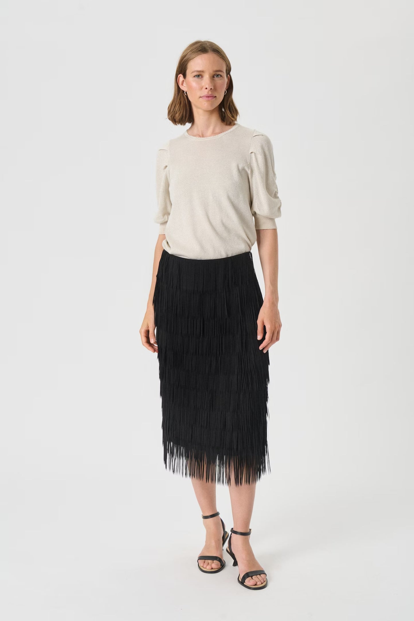 Part Two Viora Black Tassel Skirt