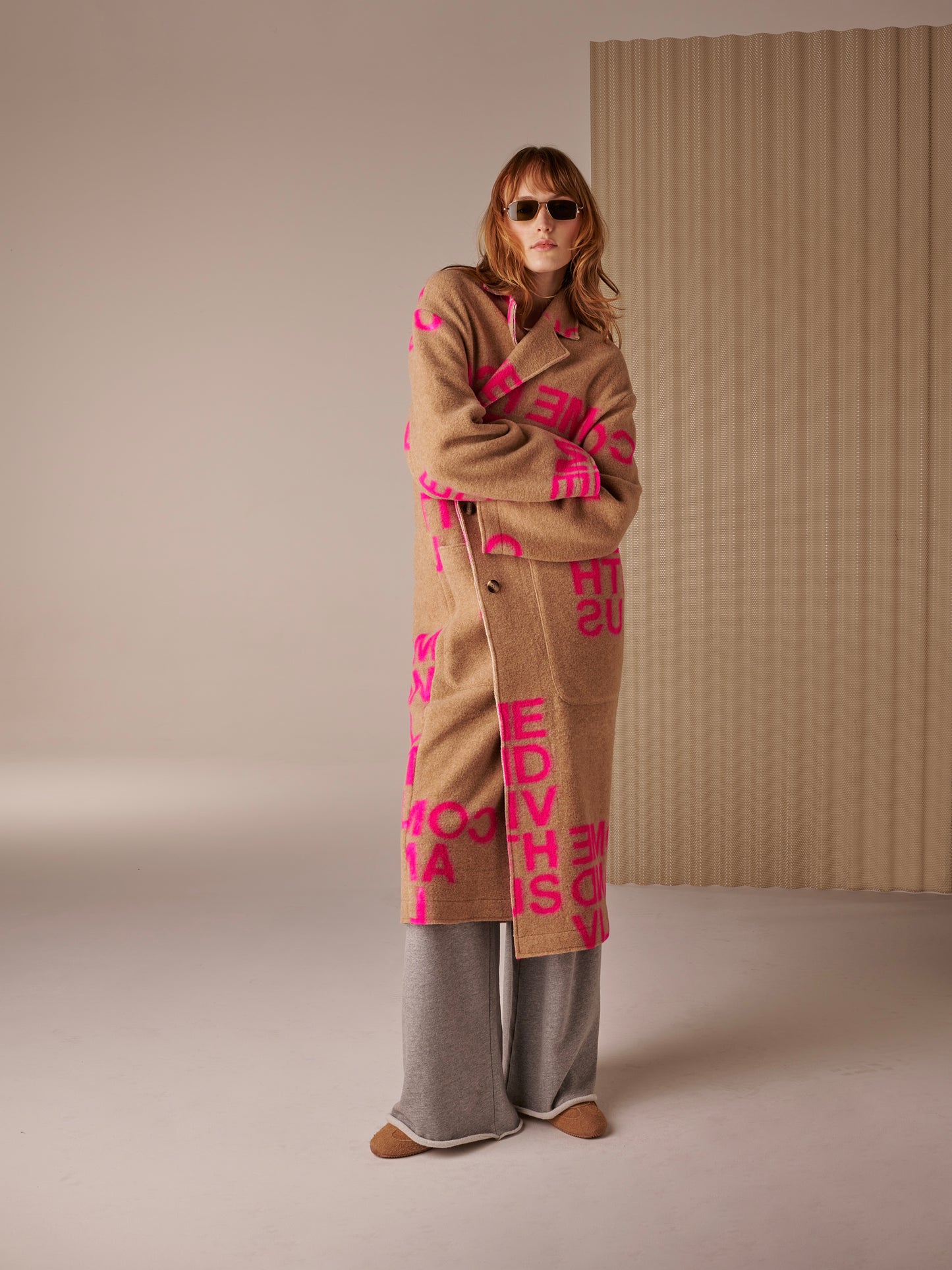 Liv Bergen Iceland Coat Camel & Pink