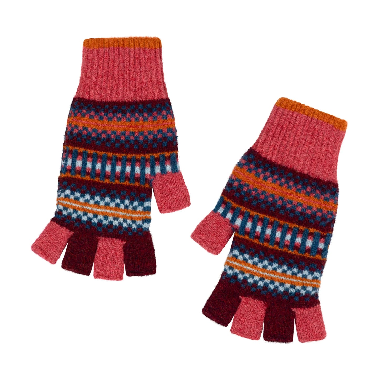 Quinton+Chadwick Patterned Fingerless Gloves-Autumn Berry