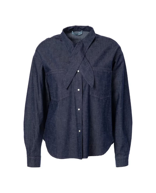 JC Sophie Plum Dark Denim Blouse