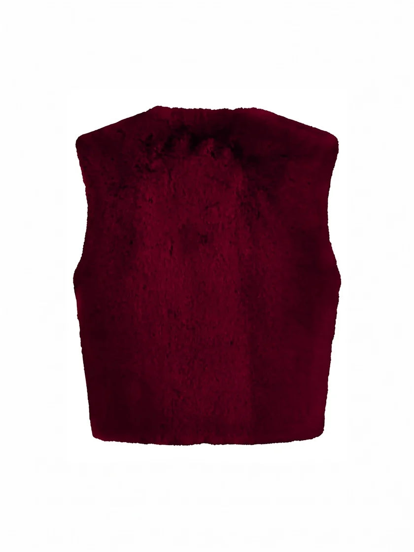 Nooki Edelweiss Faux Fur Gilet-Plum