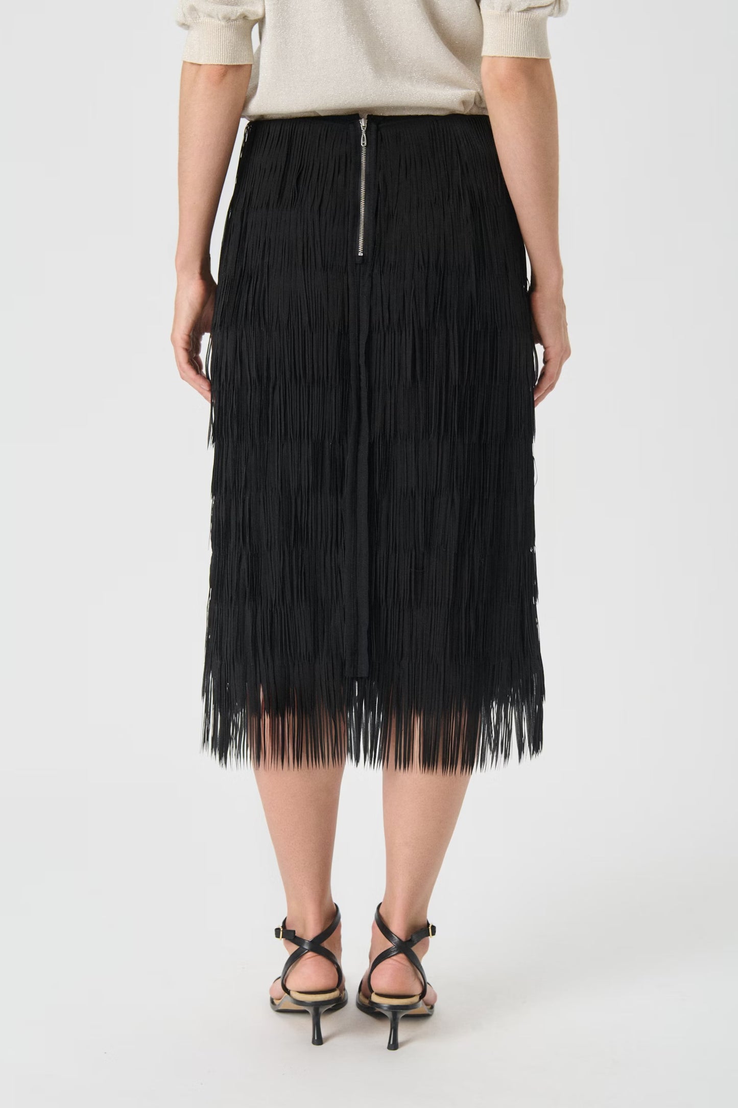 Part Two Viora Black Tassel Skirt