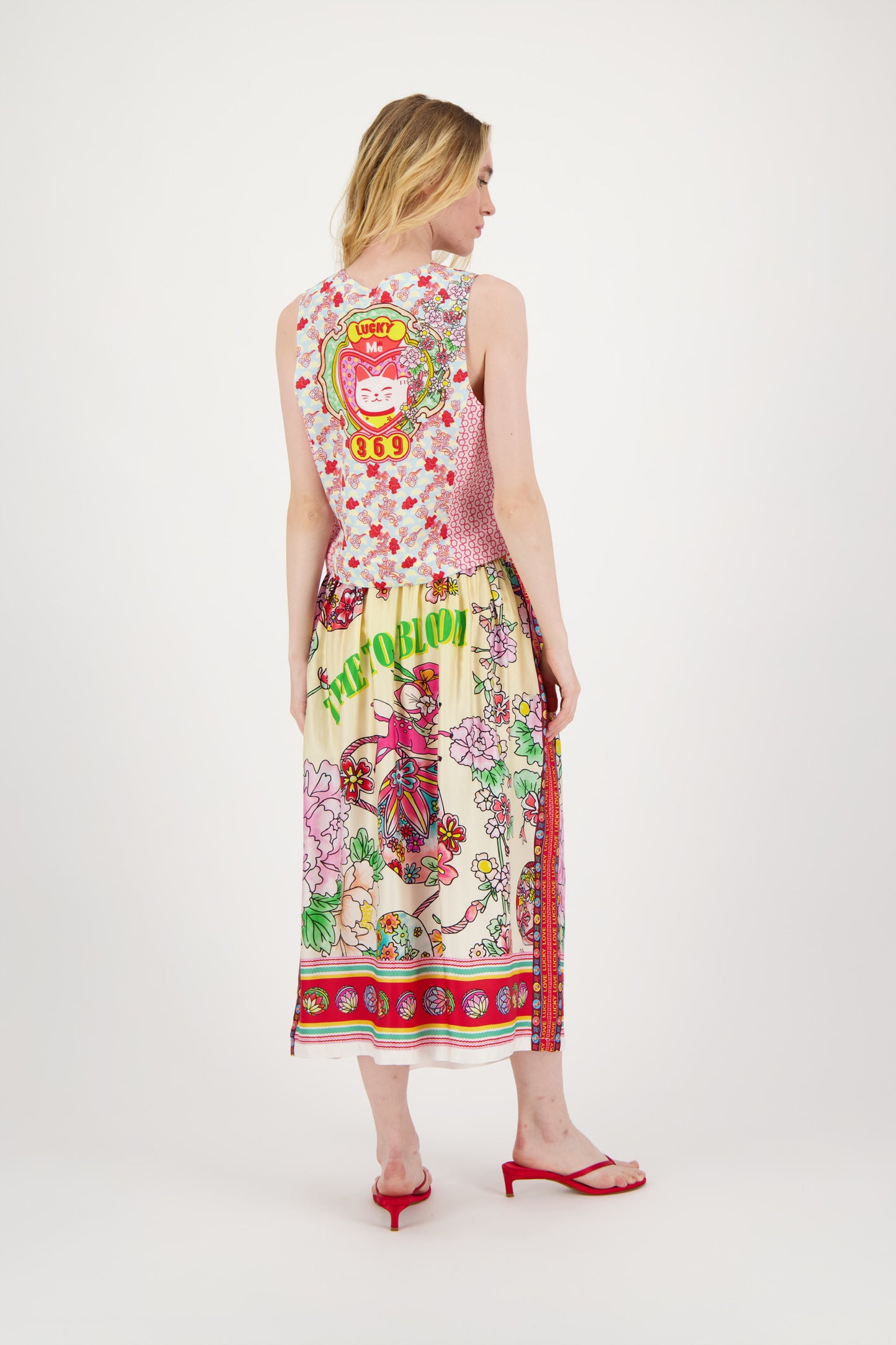 Me369 Vanessa Midi Skirt Cherry