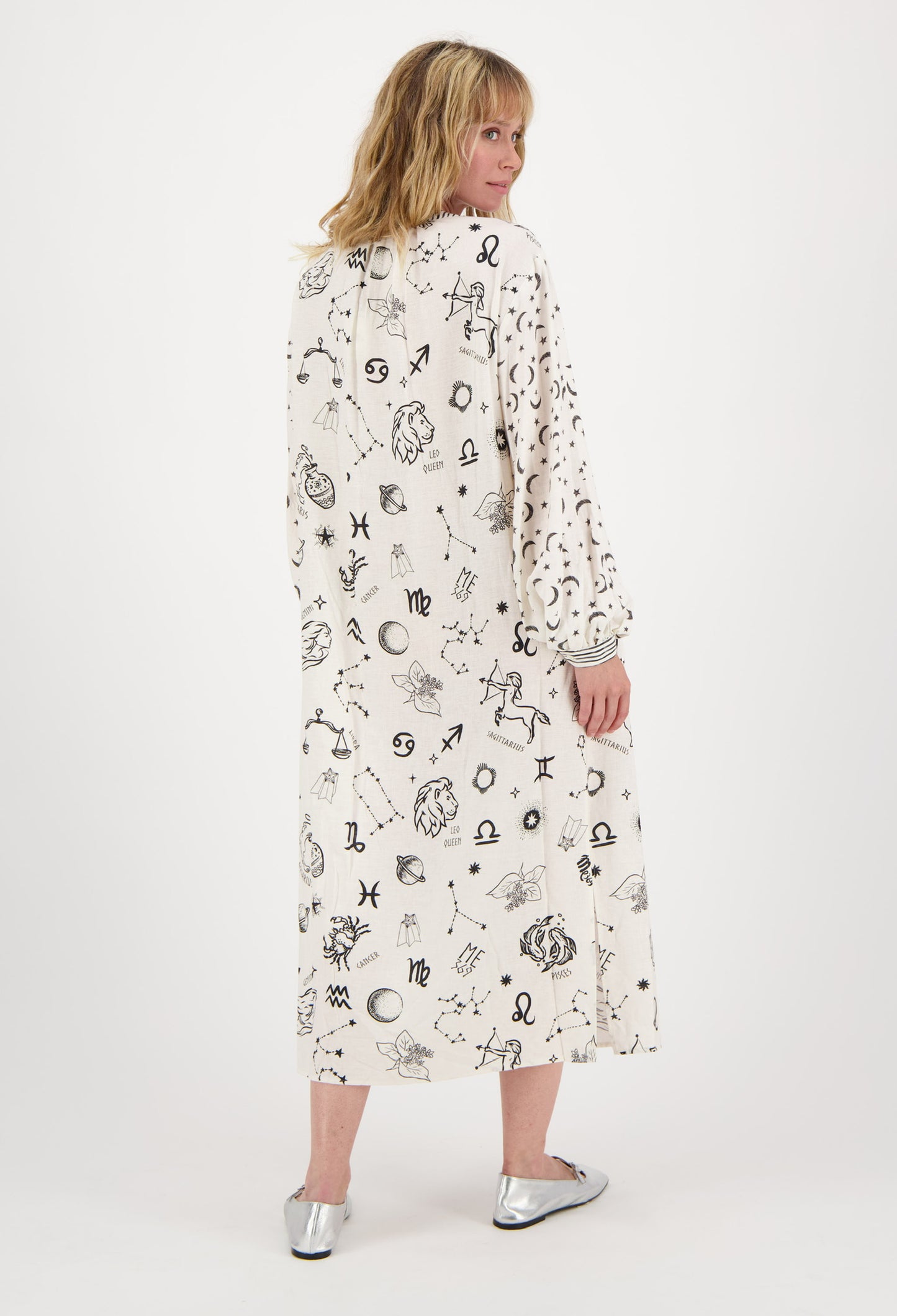 Me369 Hanna Linen Placket Dress Zodiac
