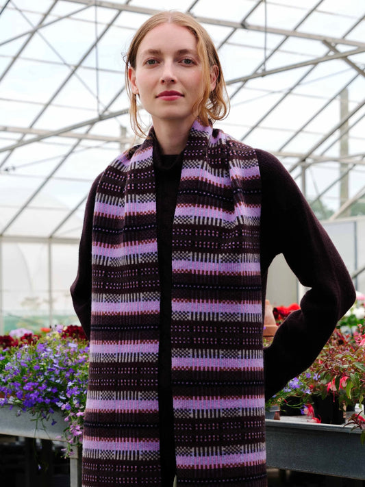 Quinton +Chadwick Modern Tartan Scarf -Moorland