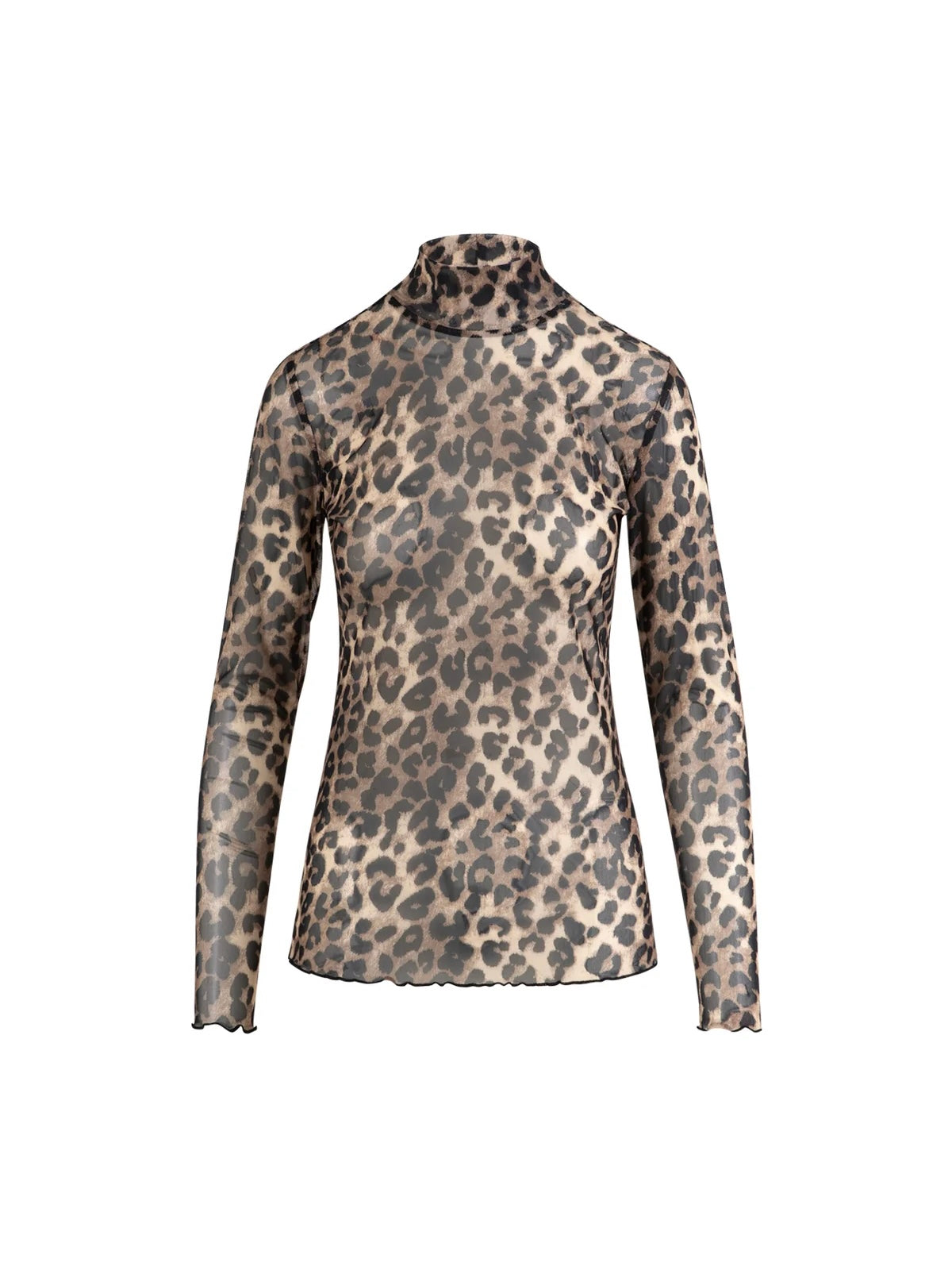 CC Heart Eve Mesh Turtleneck Leo Print