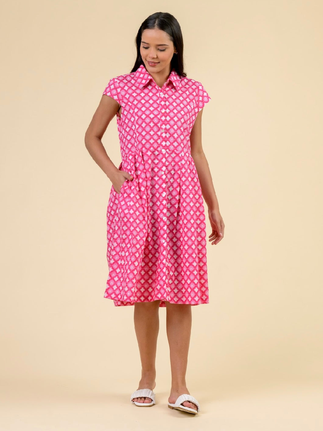 Handprint Dream Apparel Arlington Dress-Troy Pink