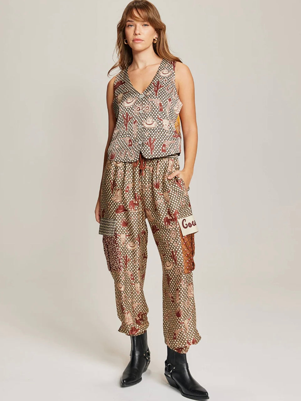Me369 Gianna Cargo Pants-Rodeo