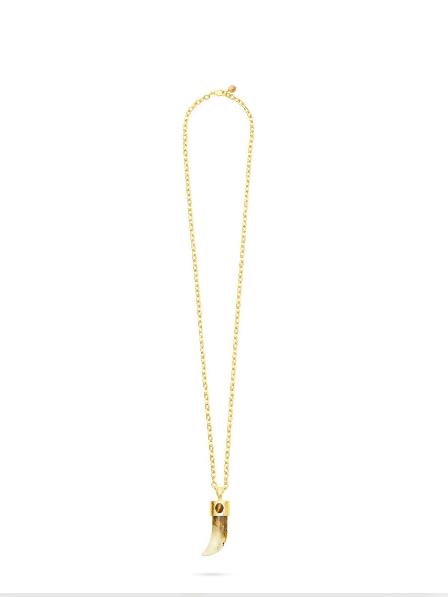 Talis Chains Shark Tooth Pendant Necklace-Watermelon Skin