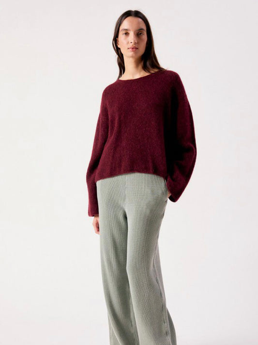 American Vintage Vitow Jumper-Dark Red Melange
