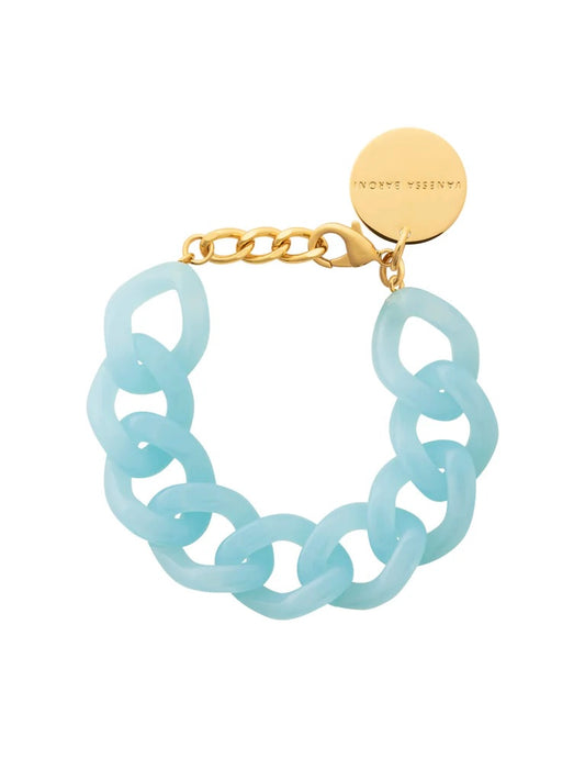 Vanessa Baroni Flat Chain Bracelet Opaline Blue