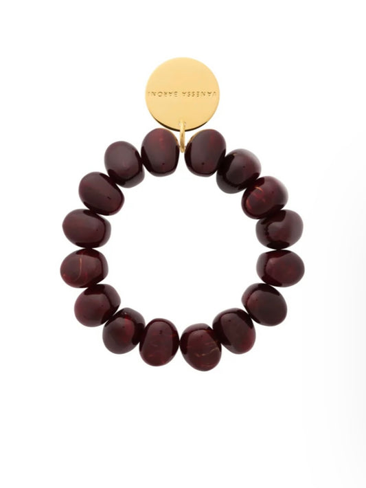 Vanessa Baroni Stone Flex Bracelet Bordeaux Marble