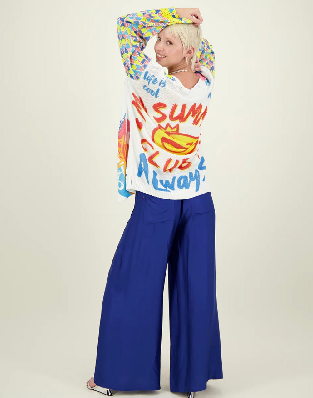 Me369 Annie Wide Leg Pants Blue