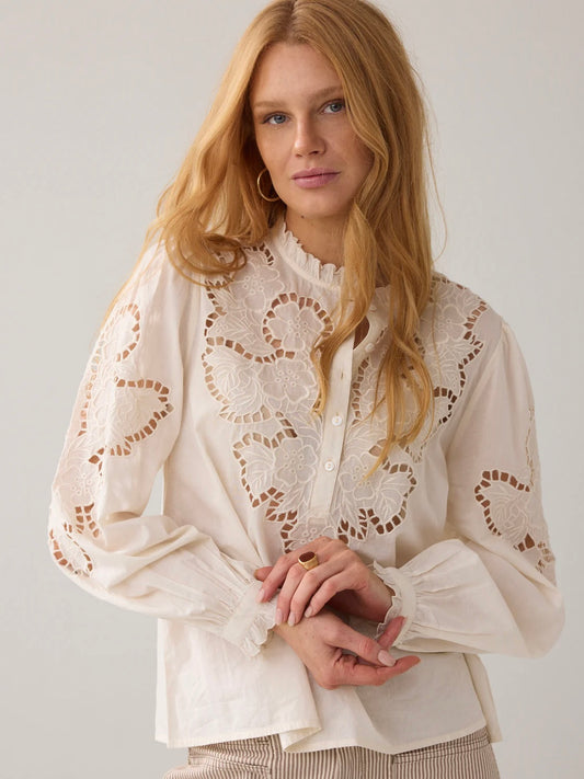 Summum Embroidered Cotton Blouse
