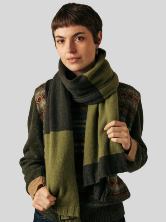 Eribe Bowden Colour Block Stole -Greenbean