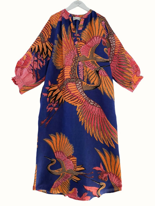 One Hundred Stars Crane Cobalt Raglan Dress