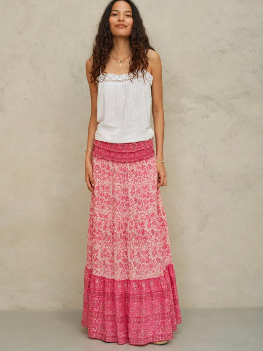 M.A.B.E Esti Maxi Skirt-Pink