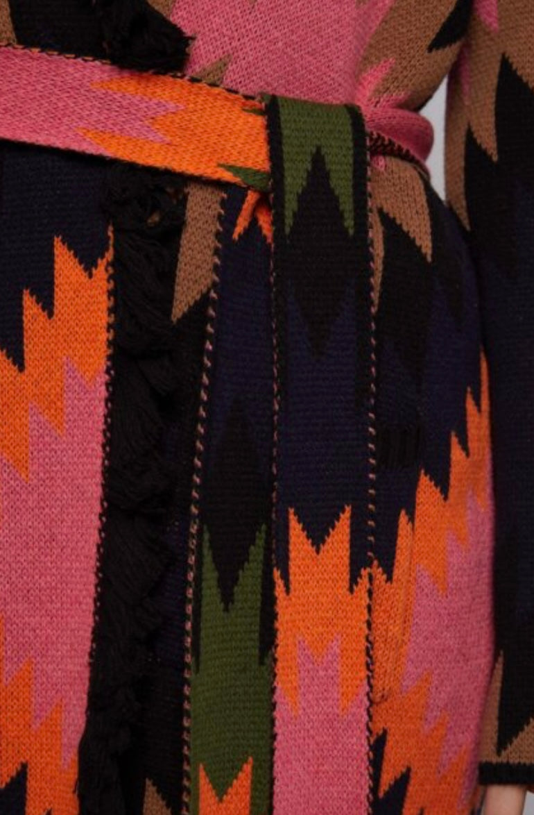 Vilagallo Navajo Jacquard Cardigan