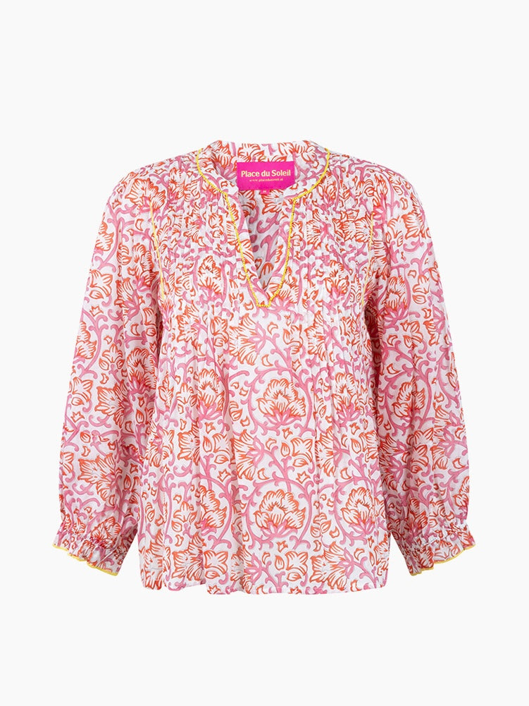 Place du Soleil Red Rosa Blouse
