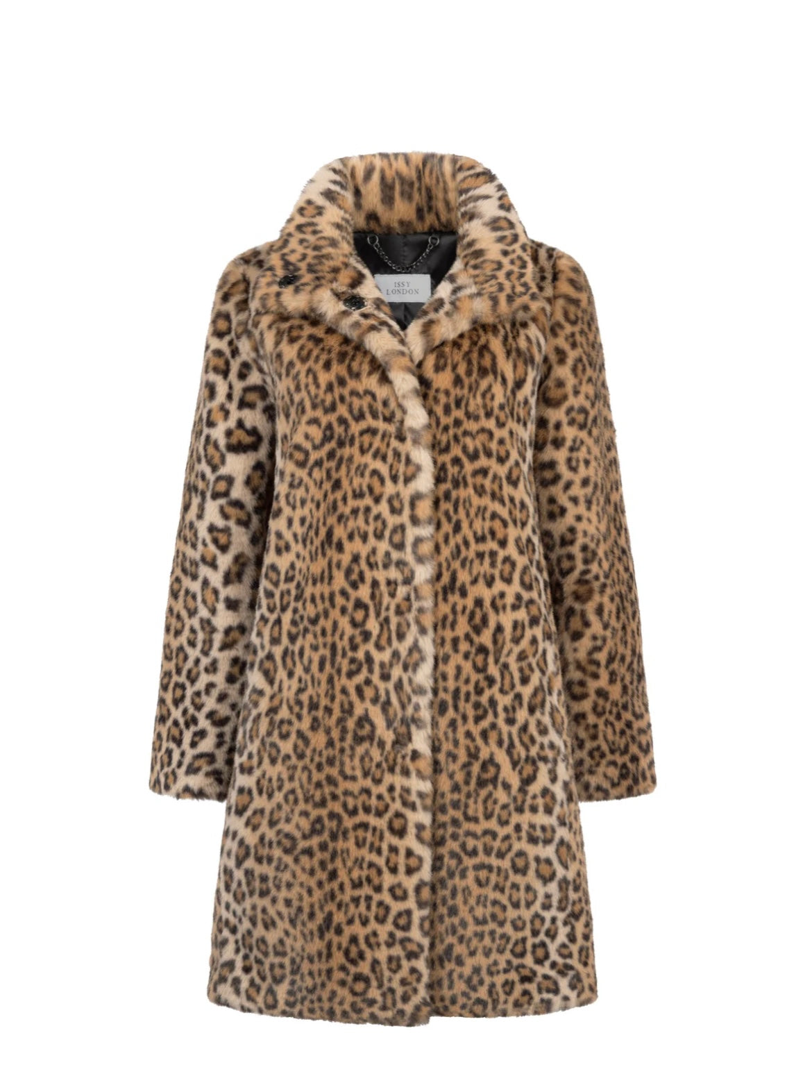 Issy London Millie Long Luxe Leopard Coat