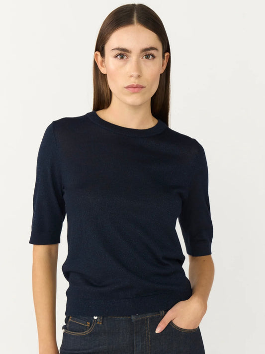 Pieszak Vigga Short Sleeved Lurex Knit Deep Navy