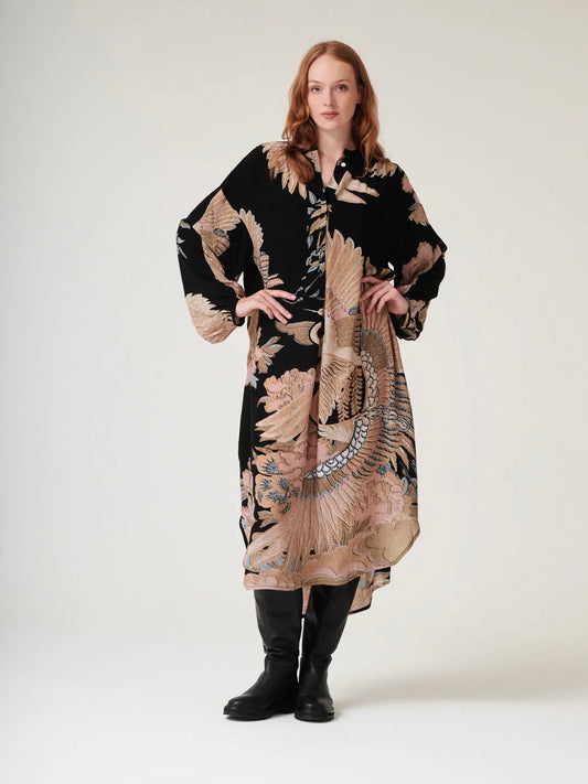 One Hundred Stars Crane Black Darcy Dress