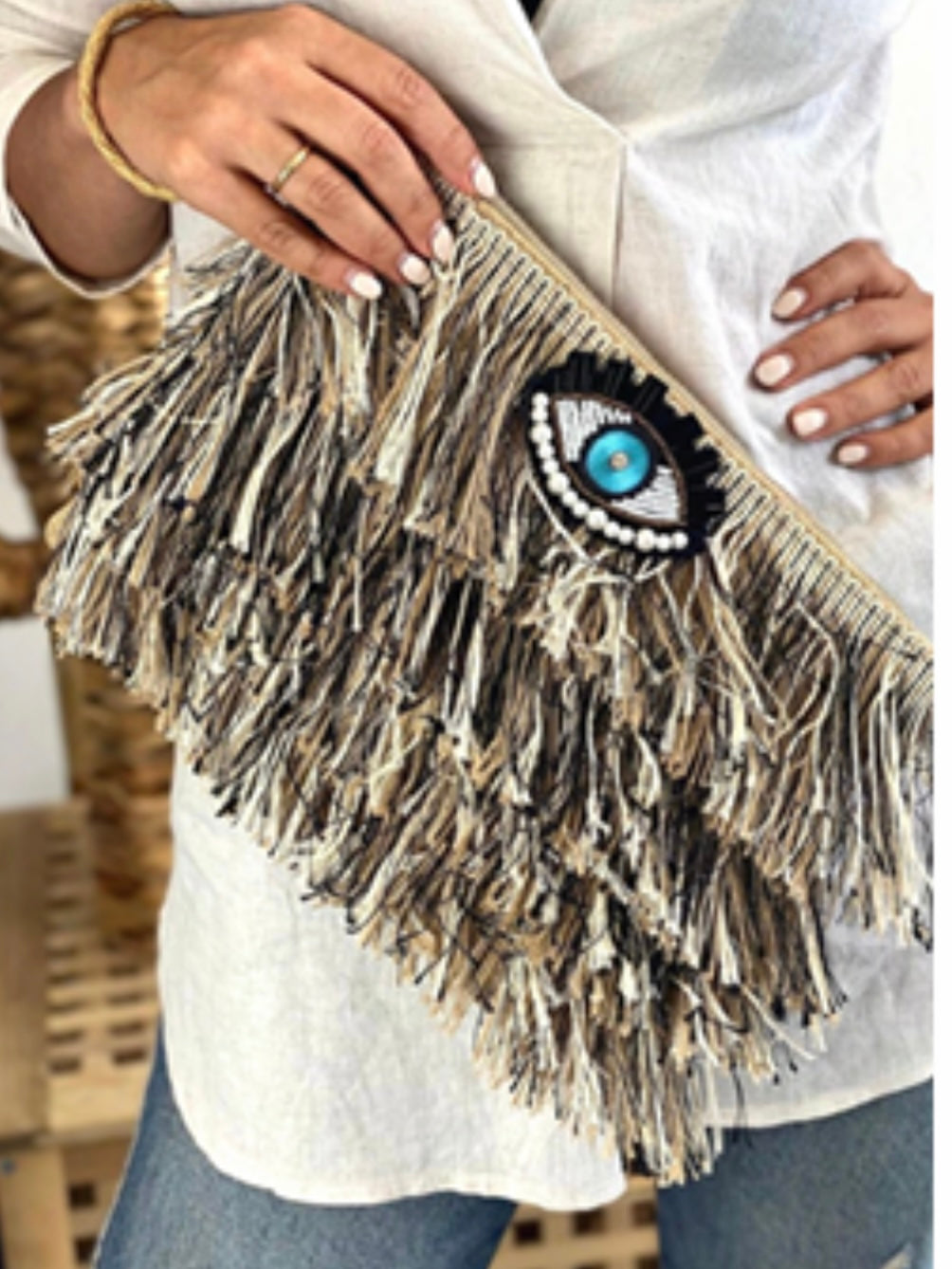 Sorena Handmade FOFI Clutch Bag Brown/Beize