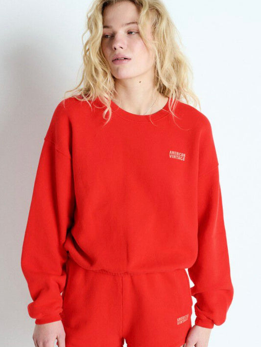 American Vintage Izubird Sweatshirt- Vintage Strawberry