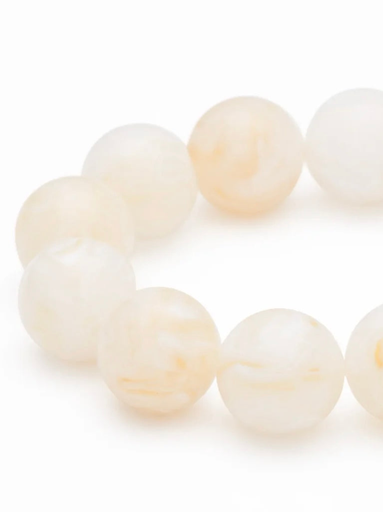Vanessa Baroni Stone Flex Bracelet Pearl Marble