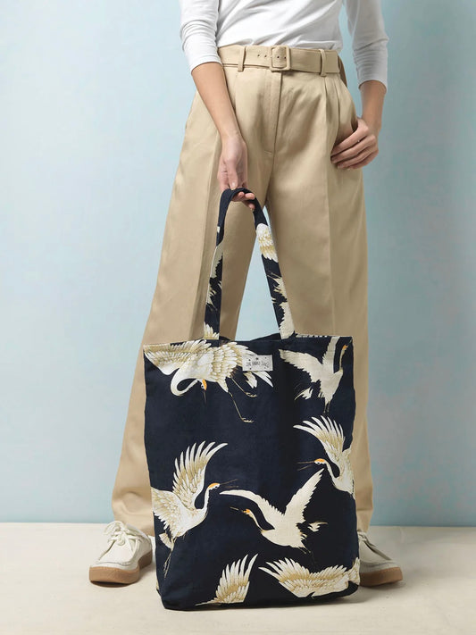 One hundred Stars Stork Black Canvas Bag