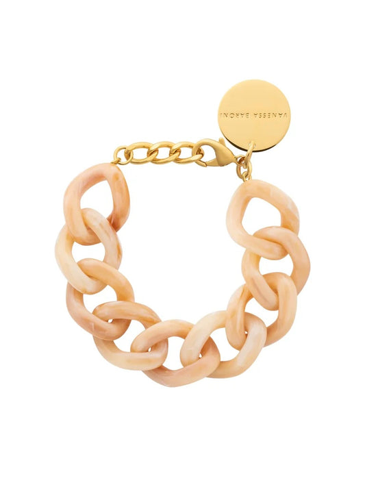 Vanessa Baroni Flat Chain Bracelet Crème Brûlée Marble