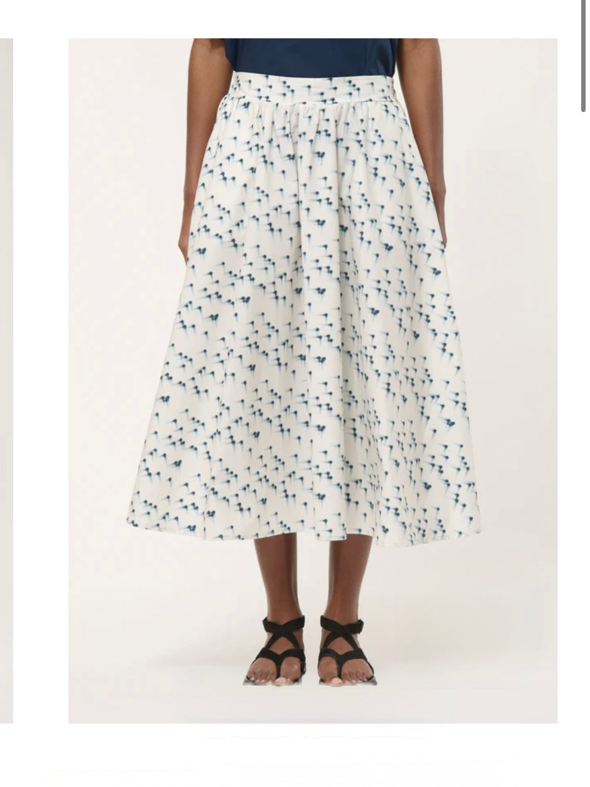 Humility Printed Cotton Poplin midi Skirt