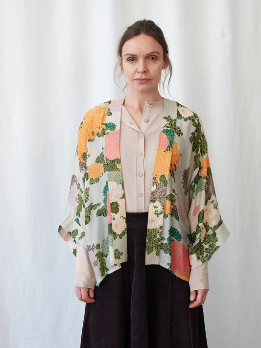 One Hundred Stars Jacquard Putty Kimono