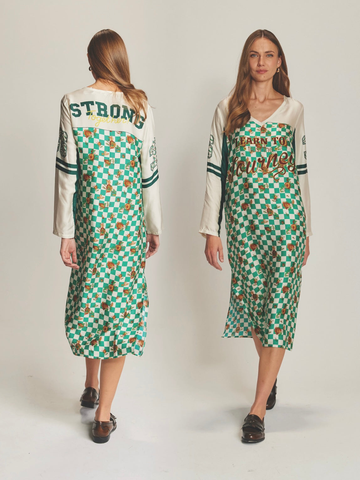 Me369 Violet V Neck Dress-Sporty Jade