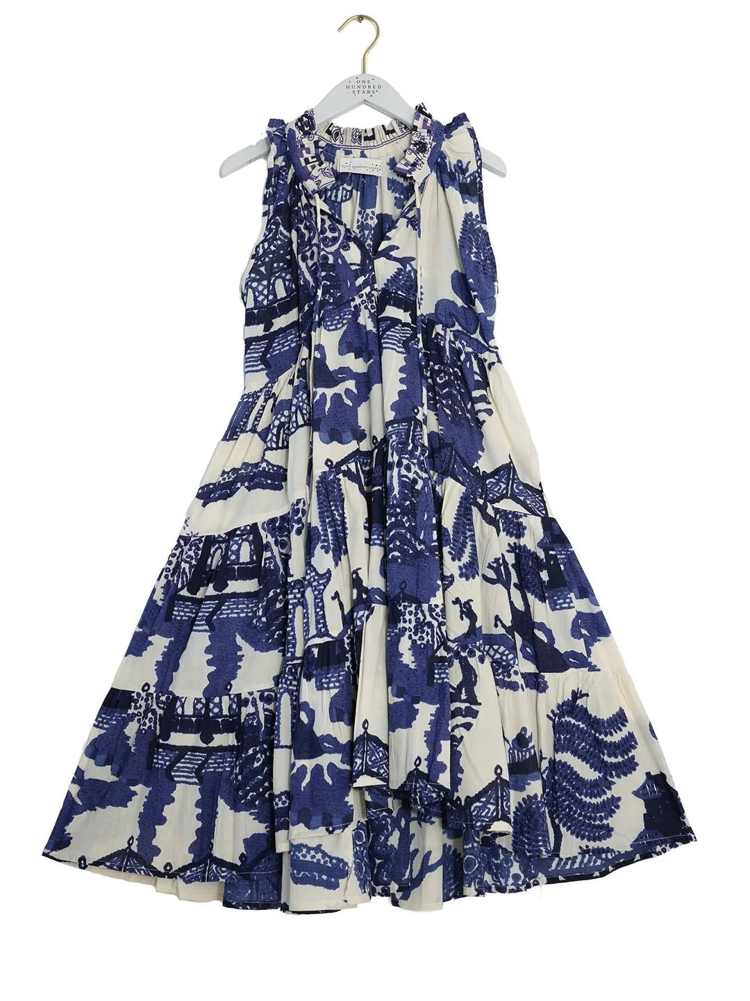One Hundred Stars Giant Willow Blue Frill Dress