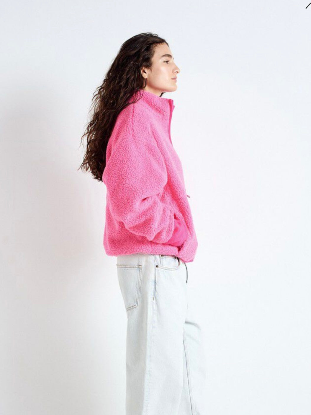 American Vintage Hoktown Fleece Jacket - Pink Melange