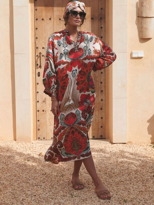 One Hundred Stars Fiesta Orange Raglan Dress