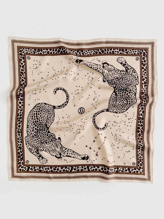 Le Scarf Zodiac Silk Scarf- Gemini Sand 65cm