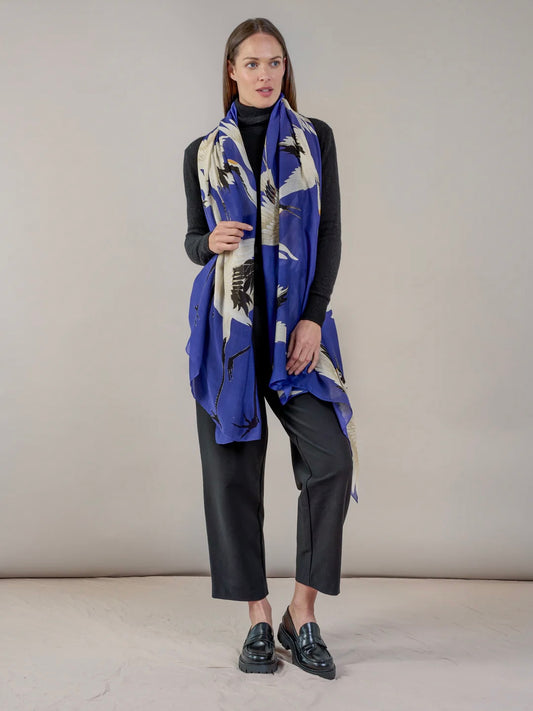 One Hundred Stars Stork Royal Blue Scarf