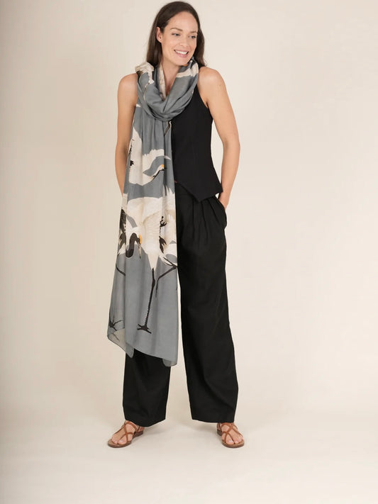 One Hundred Stars Scarf Stork Slate Grey