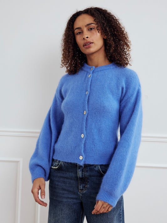 Noella Kae Knit Cardigan Dove Blue