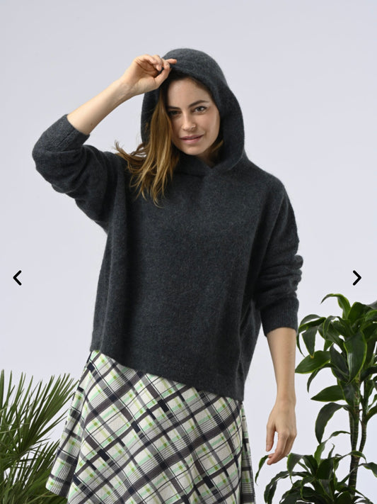 Orfeo Farrah Knitted Hoody-Navy