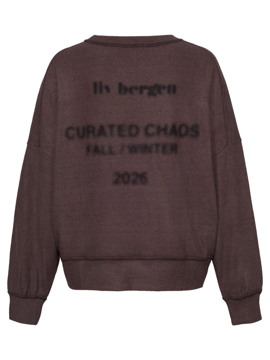 Liv Bergen Versailles Blurry Sweatshirt-Espresso
