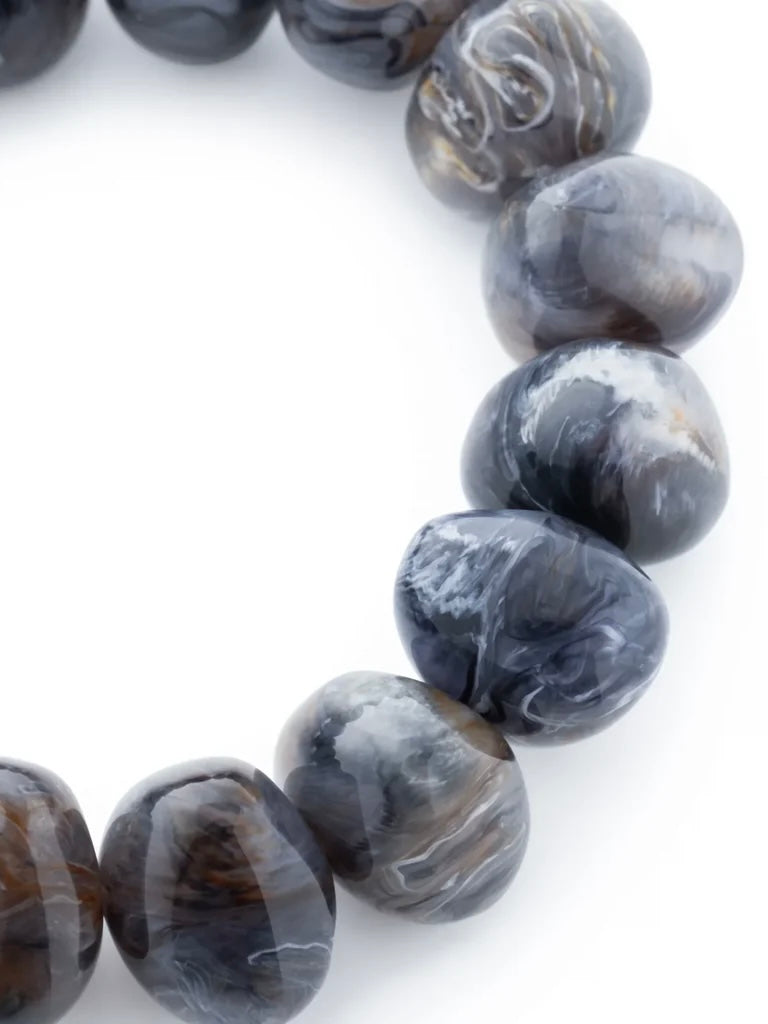 Vanessa Baroni Stone Flex Bracelet Blue Jeans Marble