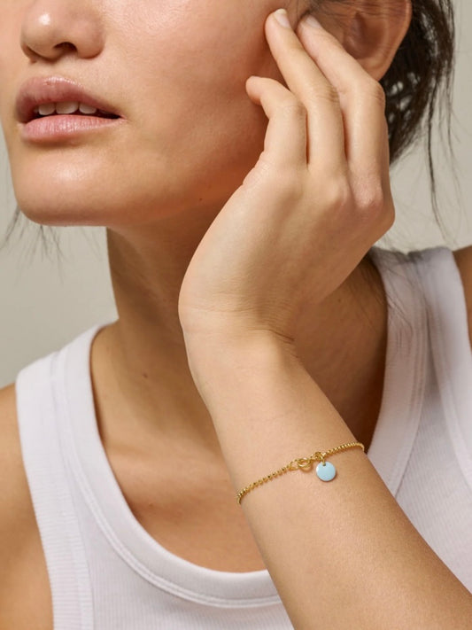 Enamel Copenhagen Ball Chain Bracelet Icy Blue