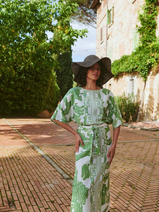 One Hundred Stars Giant Willow Green Obi Dress