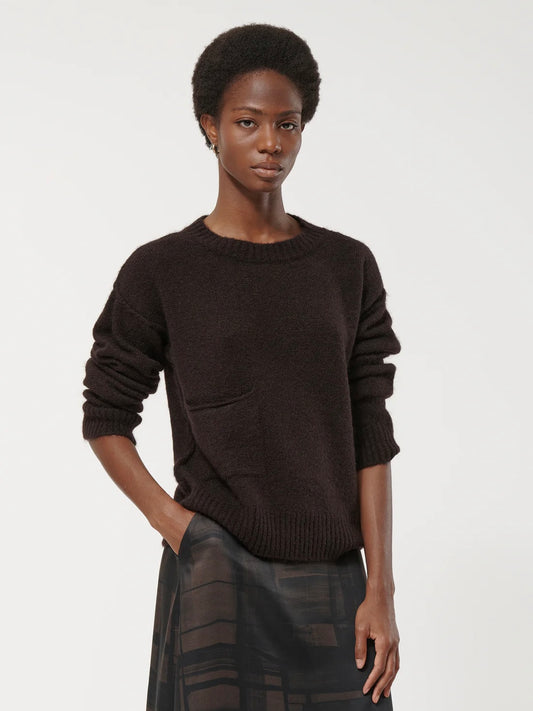 Humility Brown Round Neck Sweater