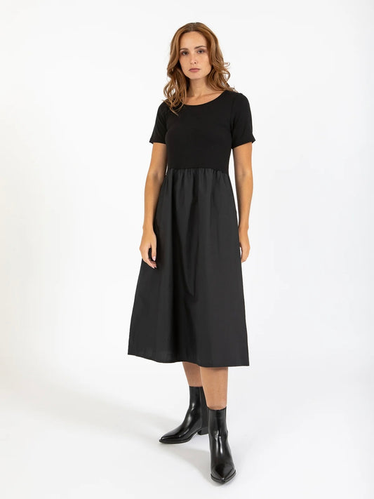 CC Heart Rylan Mix Dress Short Sleeve-Black
